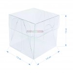 20 Caixas 7,5x7,5x7,5 toda Transparente com Berço medidas 7,5x7,5x7,5 cm