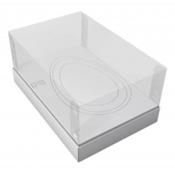 5 Caixas 18x13x6 p/ Ovo de Páscoa de Colher com Berço ajustável p/ ovos de 100g, 250g e 350g - Branca