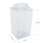 10 Caixa 6x6x11 cm Transparente modelo Maletinha para embalagem e presentes