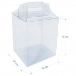 20 Caixa 12x12x18 cm Transparente modelo Maletinha para embalagem e presentes