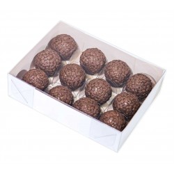 10 Caixas de Acetato 16x12x4 cm para 12 doces com fundo Branco