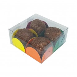 10 Caixas transparente para 4 doces 8X8X4 cm