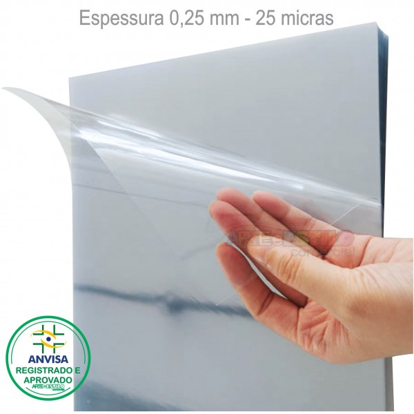 50 Folhas de acetato Transparente - A4 21x30 Cm espessura 0,25 mm 25 Micras