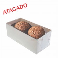 Atacado 500 Caixas para 2 doces tampa transparente 8X4X3 cm