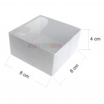 20 Caixas para 4 doces tampa transparente 8X8X4 cm com Fundo Branco