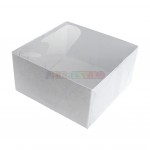 50 Caixas para 4 doces tampa transparente 8X8X4 cm com Fundo Branco