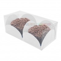 10 Caixas para 2 doces toda transparente 8X4X3 cm