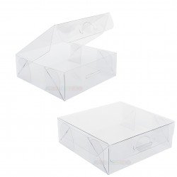 10 Caixas de Acetato 9x9x3 cm tampa com sistema abre e fecha fácil