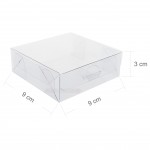 20 Caixas de Acetato 9x9x3 cm tampa com sistema abre e fecha fácil