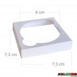 20 Caixas de Acetato e papelão Branco para cupcake com Berço para encaixar o produto medidas 7,5x7,5x7,5 cm