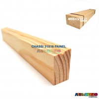 Fardo com 10 barras de 1 metro cada de madeira para Chassis de Painel Perfil 3,1X1,8 cm de Pinus para Painéis de Pintura Impressão
