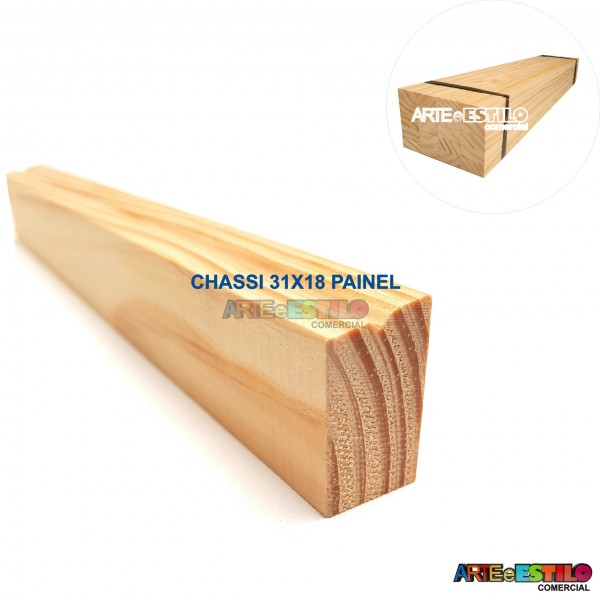 Fardo com 10 barras de 1 metro cada de madeira para Chassis de Painel Perfil 3,1X1,8 cm de Pinus para Painéis de Pintura Impressão