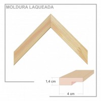 Moldura em Barra cor Madeira Clara em Madeira Laqueada Perfil 4x1,4 cm - Barras com 2,7 m