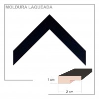 Moldura em Barra cor Preta em Madeira Laqueada Perfil 2x1 cm - Barras com 2,7 m