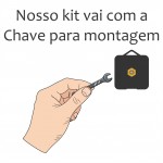 Kit com 10 Maquinas para Relógios com Ponteiros + 10 Kits de Números Arábicos GG 1,7 cm para Mostrador