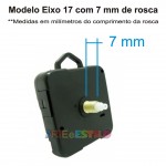 20 Máquinas de relogio QUARTZ (Tic-Tac) eixo 17 (7,5 mm de rosca) Com alça 