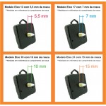 Kit com 10 Maquinas para Relógios com Ponteiros + 10 Kits de Números Arábicos GG 1,7 cm para Mostrador