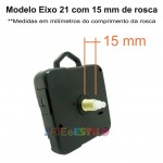 100 Máquinas de relógio QUARTZ (Tic-Tac) Eixo 21 (15 mm de rosca) Com alça