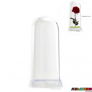 05 Redoma Cúpula de Acrílico com Base Transparente  Modelo P 11 cm 