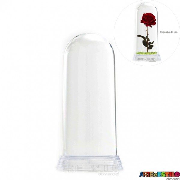 05 Redoma Cúpula de Acrílico com Base Transparente  Modelo P 11 cm 