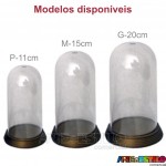 05 Redoma Cúpula de Acrílico com Base Dourada  Modelo P 11 cm 