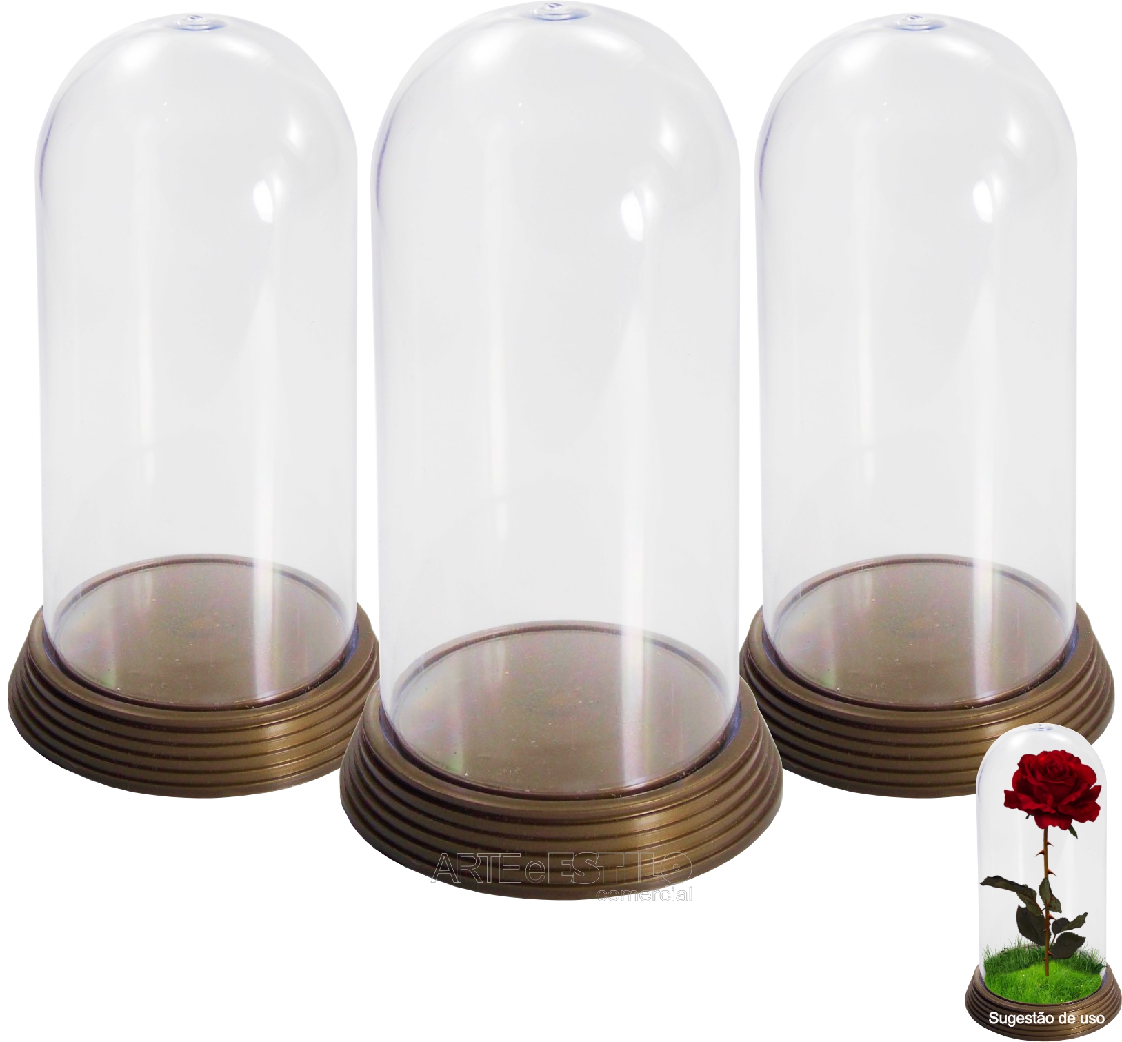 Redoma Cúpula Acrílico G 19 Cm + Caixa Para Presente