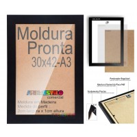 10 Molduras Prontas A3 - 30x42 Cor Preta