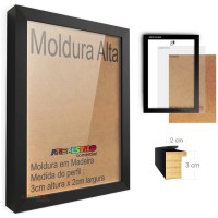 1 Moldura Caixa Alta medidas 21x30 cm A4 Cor Preta