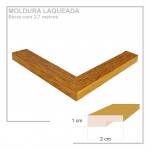 Moldura em Barra cor Dourada em Madeira Laqueada Perfil 2x1 cm - Barras com 2,7 m