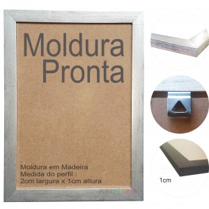 10 Molduras Prontas A4 - 21x30 Cor Prateada