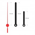 Kit com 10 Maquinas para Relógios com Ponteiros + 10 Kits de Números Arábicos GG 1,7 cm para Mostrador