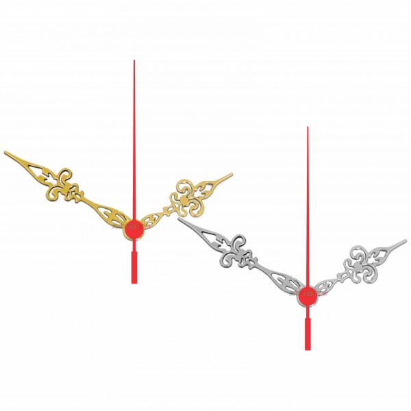 10 jogos de ponteiros Luiz XV Grande (7,0 cm) - Dourado - Prata com segundos vermelho